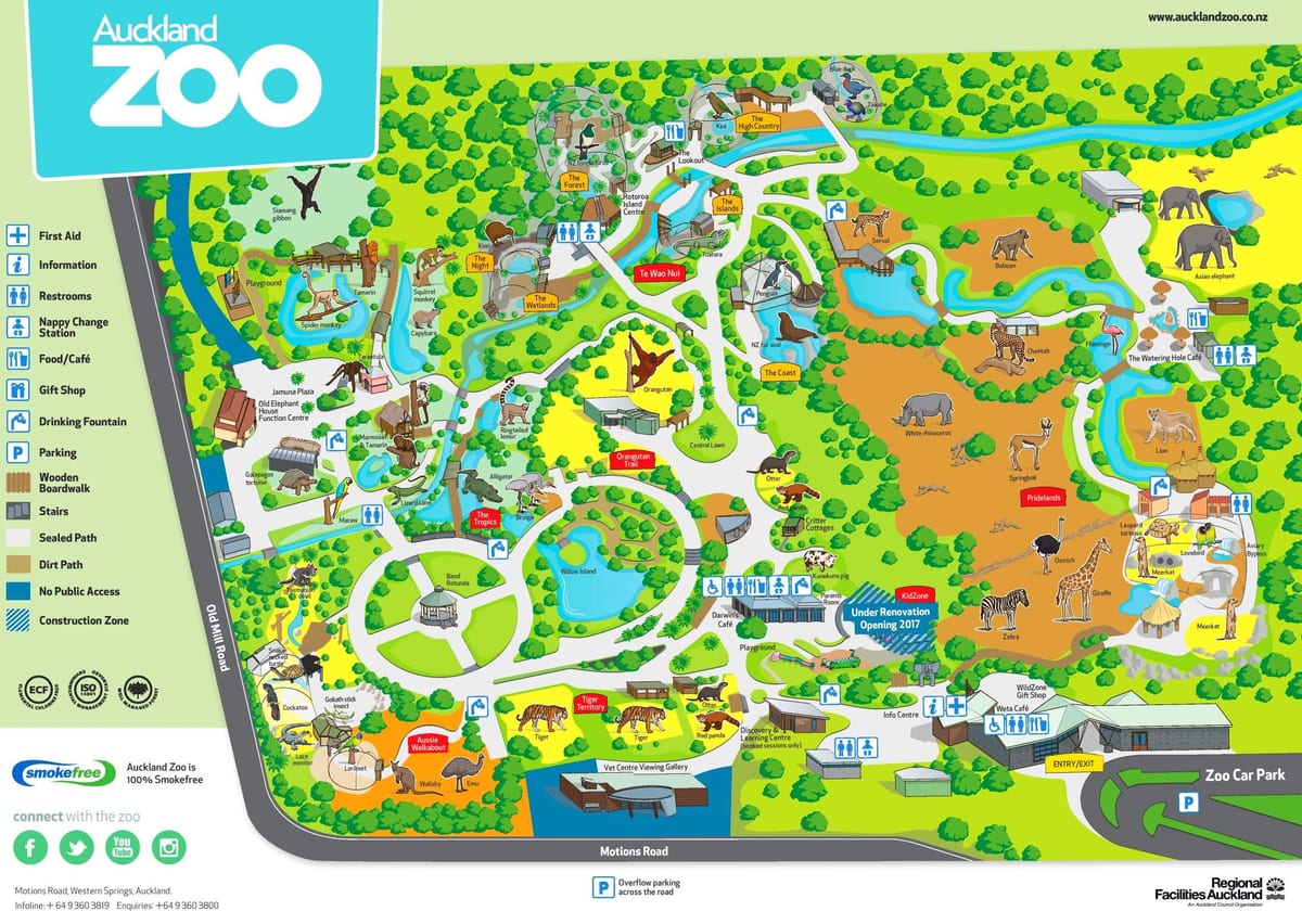 εμφάνιση χάρτη Auckland zoo