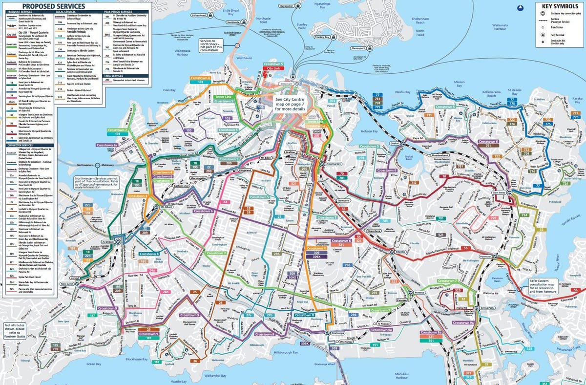 Auckland δημόσιες μεταφορές χάρτης
