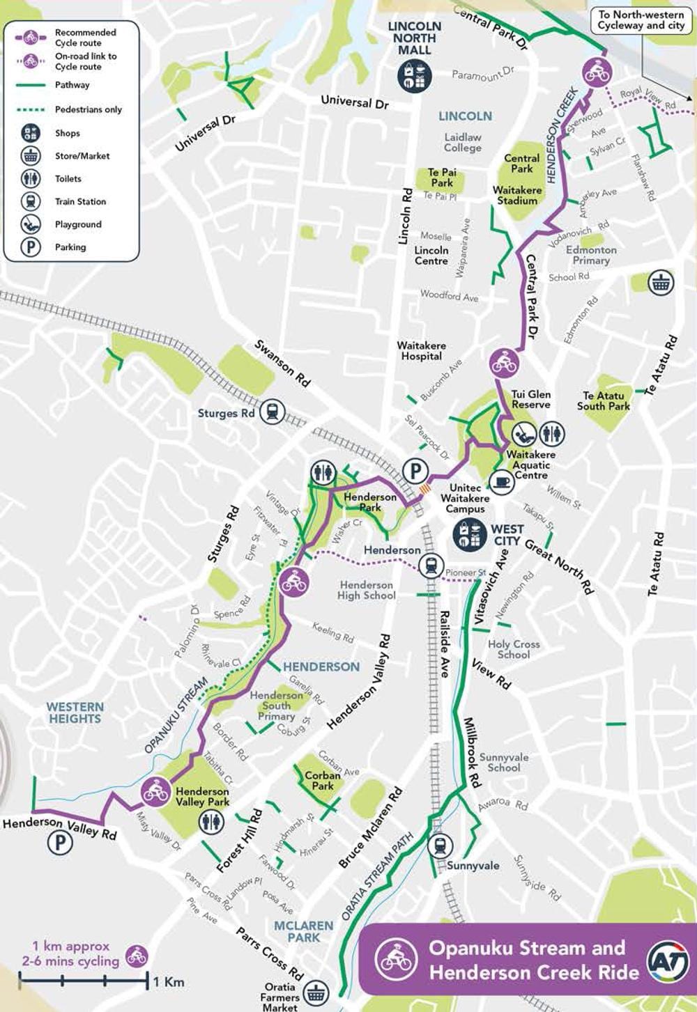 χάρτης της Χέντερσον Auckland