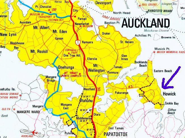 εμφάνιση χάρτη Auckland Χουιικκ