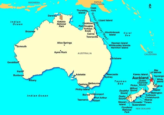 Auckland σε παγκόσμιο χάρτη
