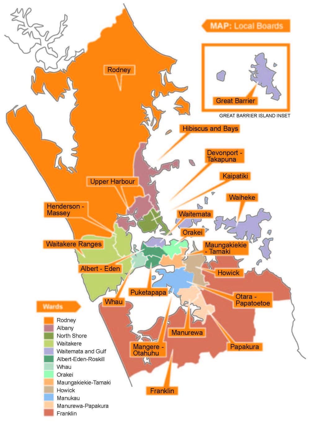 Auckland συμβουλίου όρια χάρτης