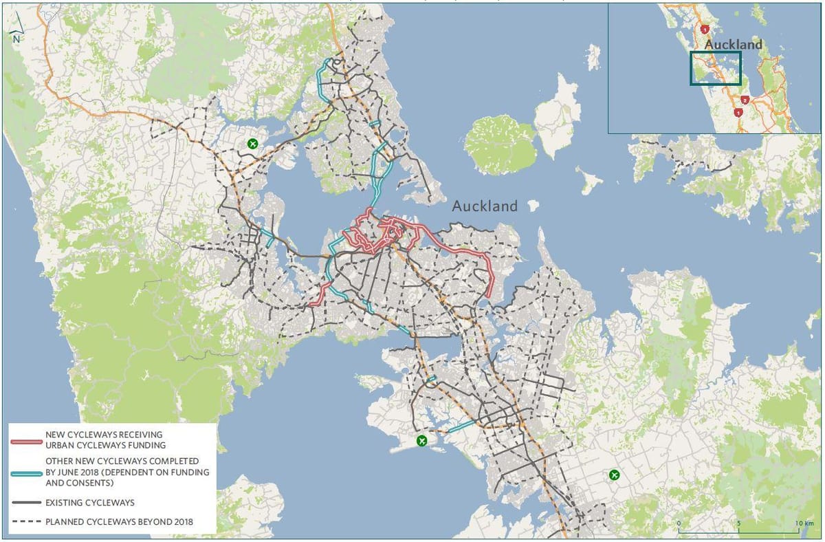 χάρτης της cycleway Auckland εμφάνιση χάρτη