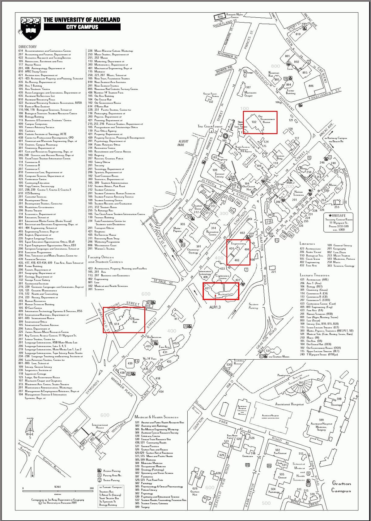 Auckland uni city campus χάρτης