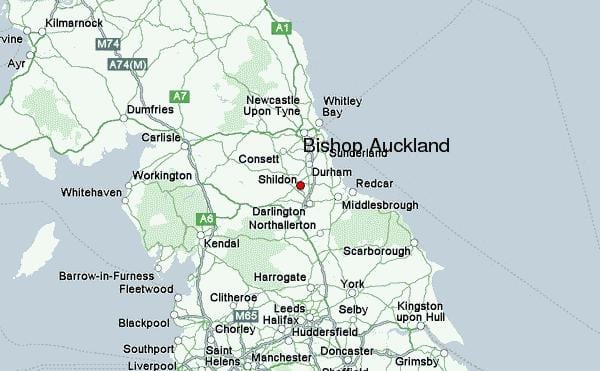χάρτης του Bishop Auckland