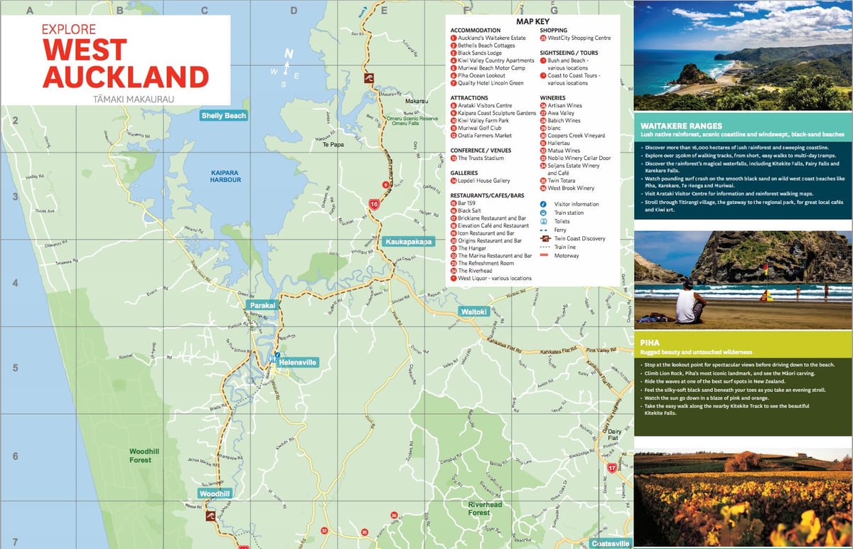 χάρτης της west Auckland