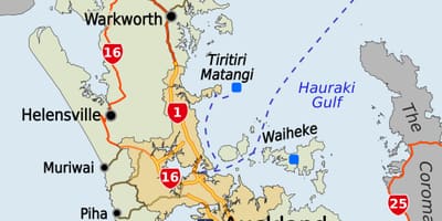Εμφάνιση χάρτη Auckland περιοχή