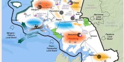 Χάρτης της νότιας Auckland