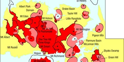 Auckland ηφαίστεια χάρτης