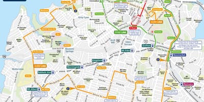 Auckland χάρτη διαδρομών