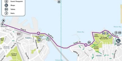 Ροζ cycleway Auckland εμφάνιση χάρτη
