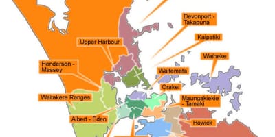 Auckland συμβουλίου όρια χάρτης
