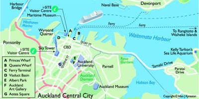 Auckland του κρουαζιερόπλοιου χάρτης