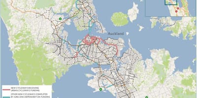 Χάρτης της cycleway Auckland εμφάνιση χάρτη